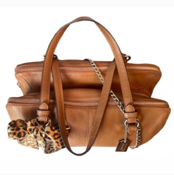 Coach 31324 Brown Park Soft Leather Kathryn Zipper Tote Bag Preloved - Picture 2 of 10